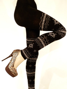 Ultra Thick Warm Snowflake Nordic Sweater Pants/Leggings at LacePoet.com